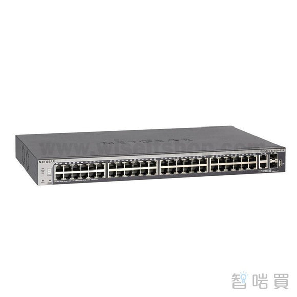 NETGEAR GS752TX 千兆可堆疊智能網管交換機（48 個GE 端口，4 個10G 端口）